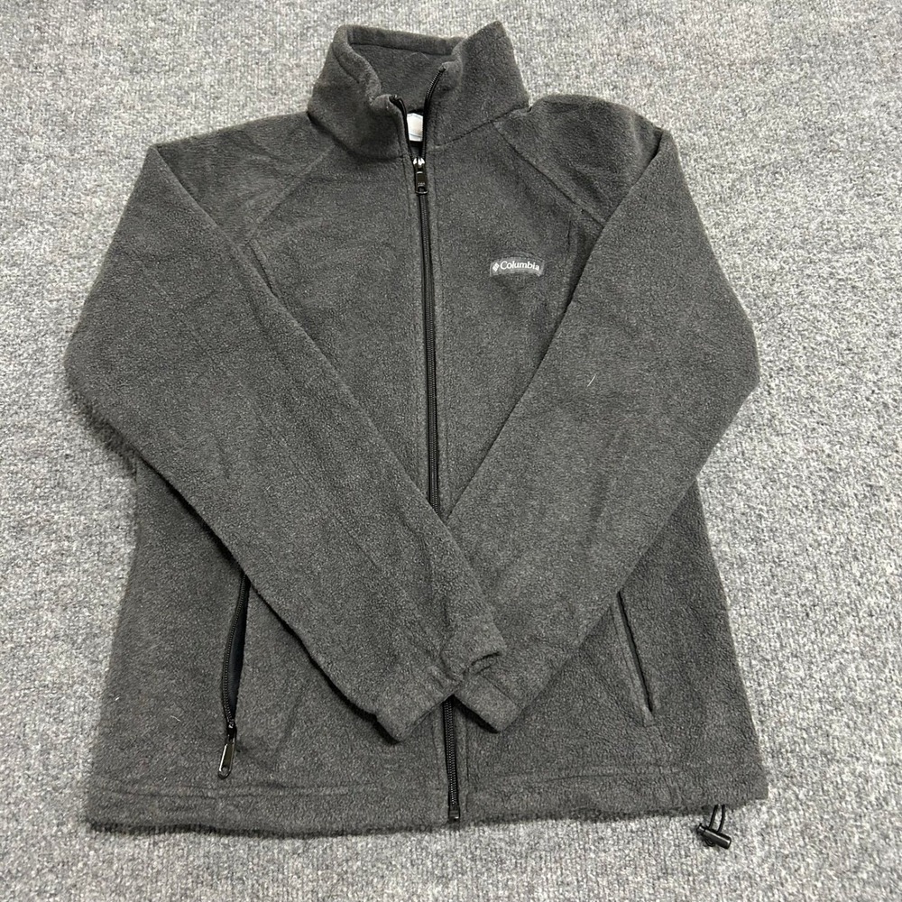 Columbia Fleece Jacket Womens Size L Grey Full Zip Outdoor Soft Warm Layer 65325